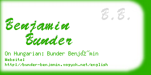 benjamin bunder business card